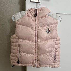 Toddler Girl Moncler Hooded Vest, Pink